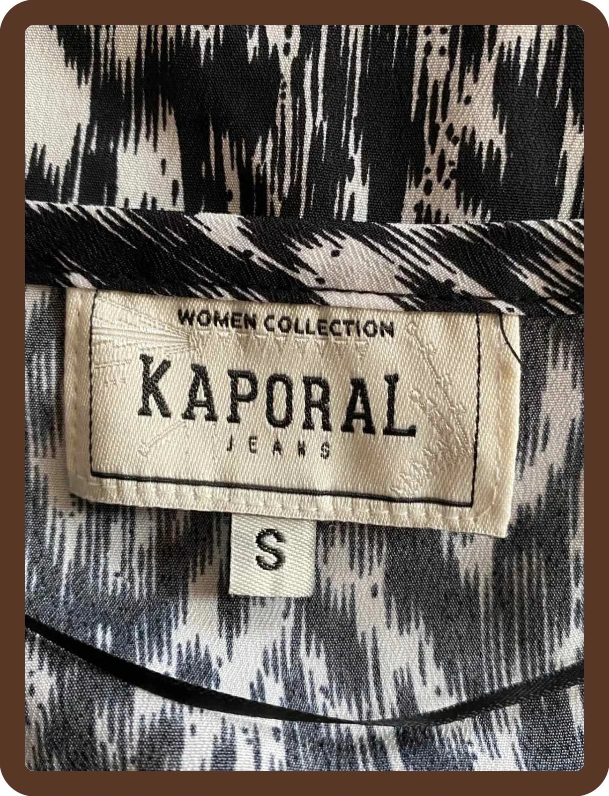 Vestido Kaporal preto e branco estampado + cinto trançado T36 – estilo boêmio chique – photo 10